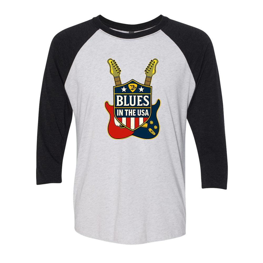 Joe Bonamassa Blues In The USA 3/4 t-skjorte hvit/svart