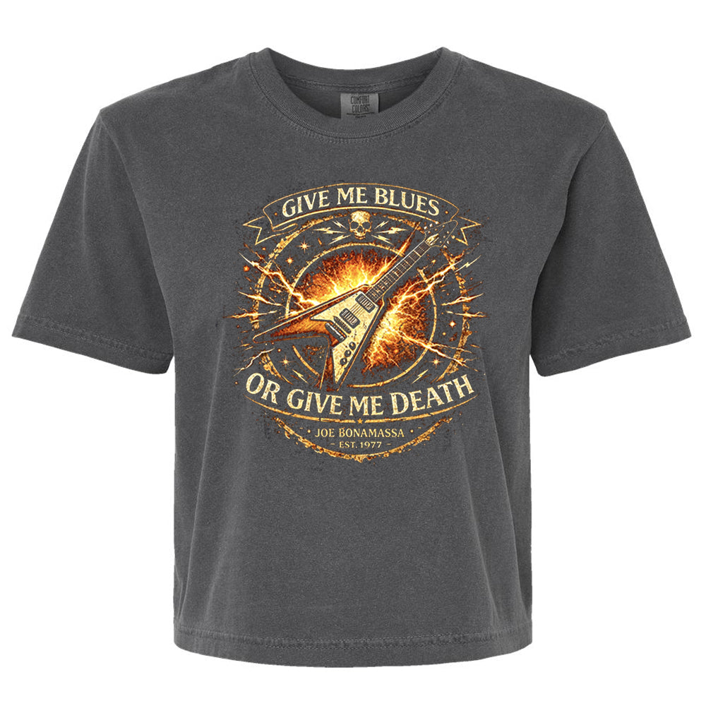 Joe Bonamassa Give Me Blues T-skjorte dame boxy svart