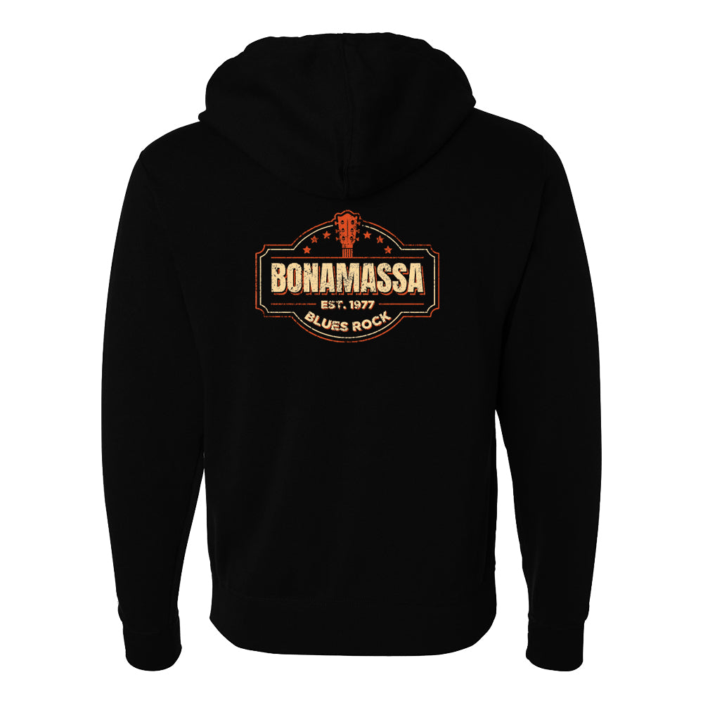Joe Bonamassa Blues Rock Seal hettejakke med glidelas svart bomull