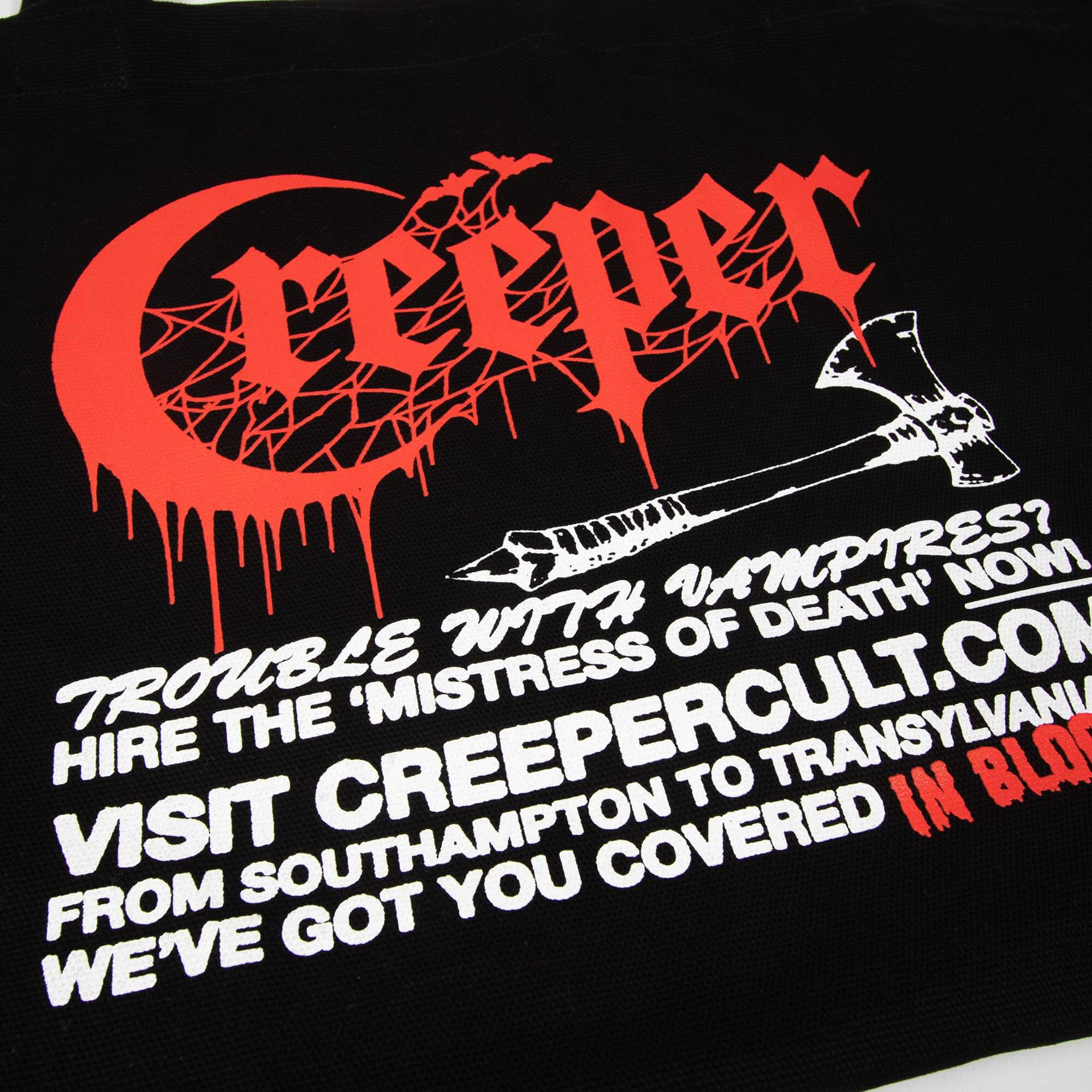 Creeper Trouble With Vampires totebag svart canvas