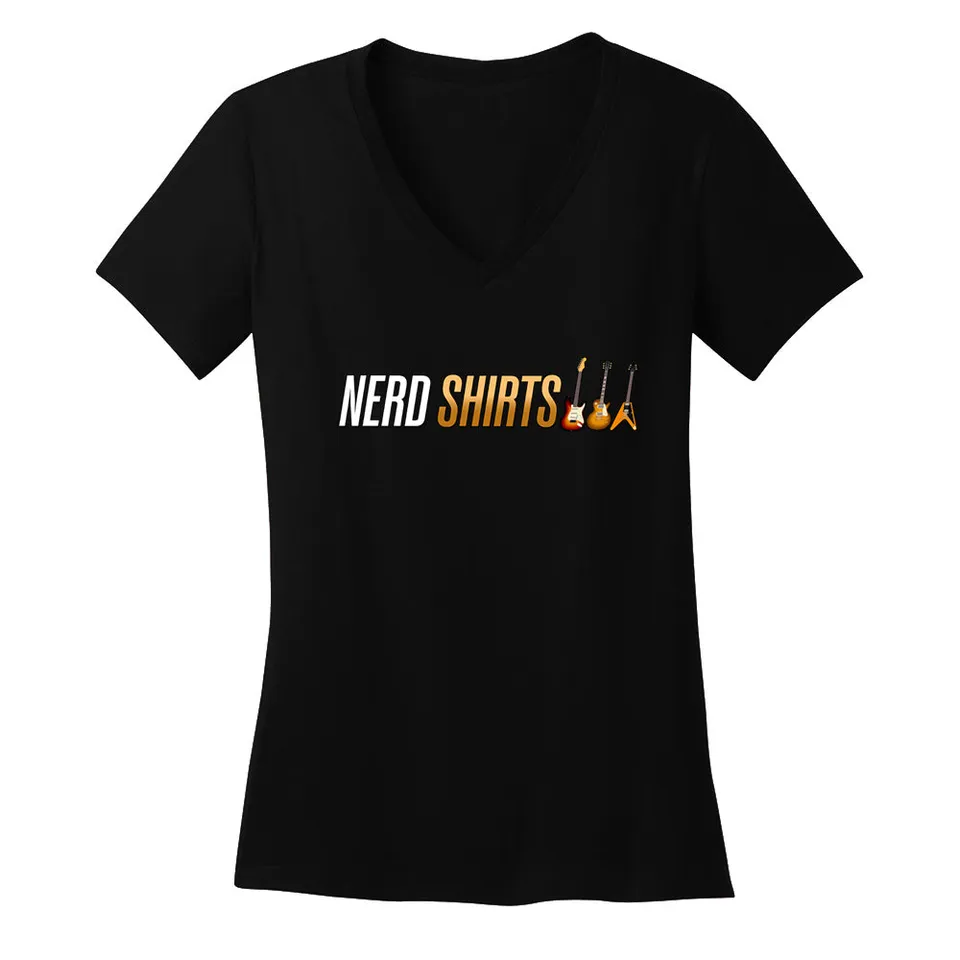 Joe Bonamassa Nerd Shirts v-hals t-skjorte dame hvit