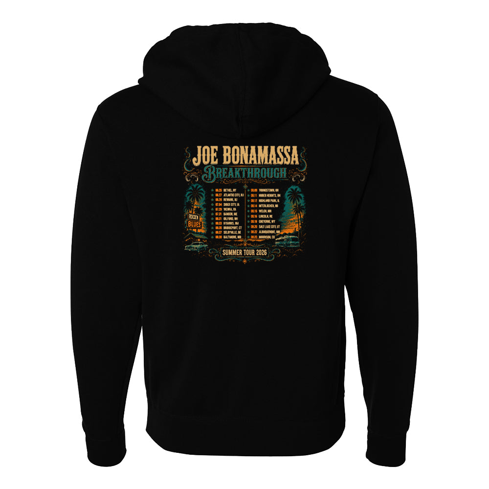 Joe Bonamassa 2026 Summer Tour hoodie svart unisex tourmotiv
