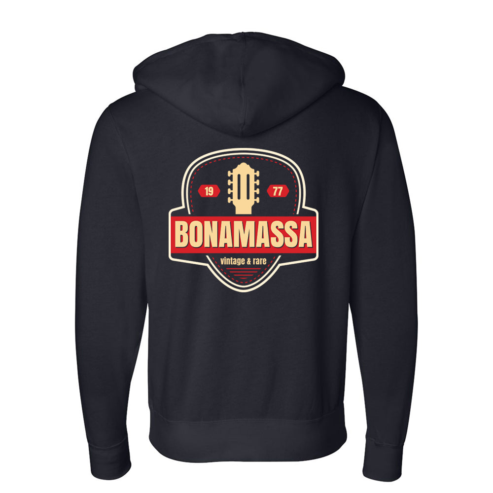 Joe Bonamassa Gold Vintage Pick zip-hoodie svart unisex