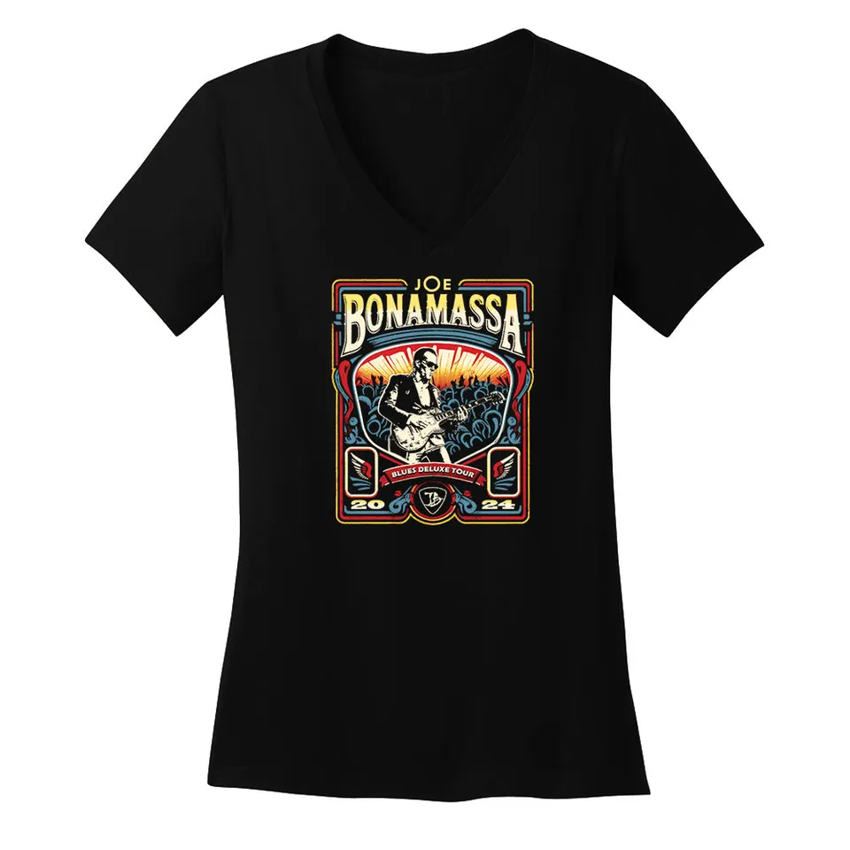 Joe Bonamassa 2024 U.S. Summer Tour V-neck dame bomull