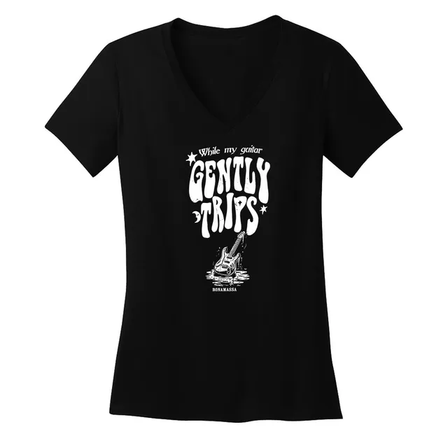 Joe Bonamassa Gently Trips V-neck t-skjorte dame hvit bomull