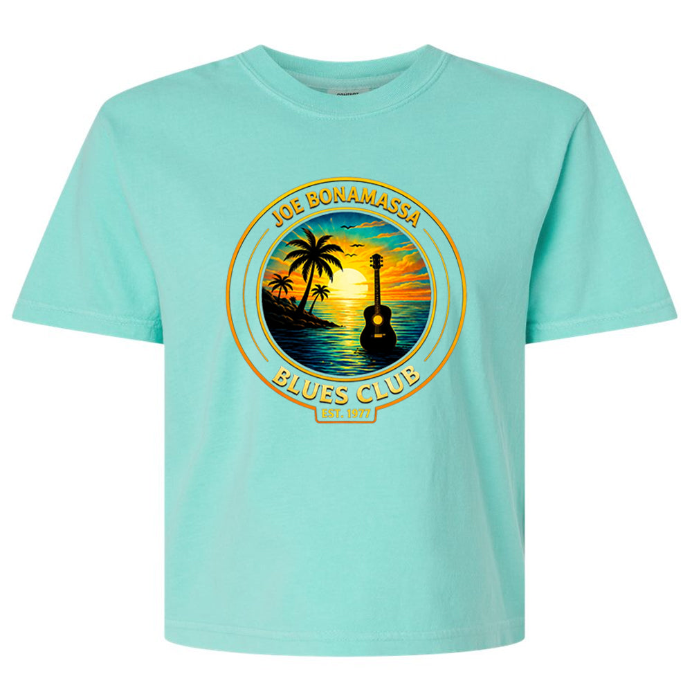 Joe Bonamassa Blues Club Boxy t-skjorte dame hvit garment-dyed