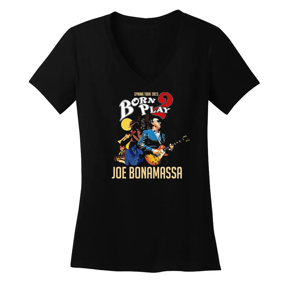Joe Bonamassa 2023 U.S. Spring Tour V-hals T-skjorte dame bomull