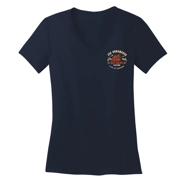 Joe Bonamassa 2026 Red Rocks V-neck t-skjorte dame navy
