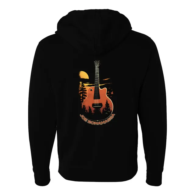 Joe Bonamassa Moonlit Blues hettegenser zip unisex svart fleece