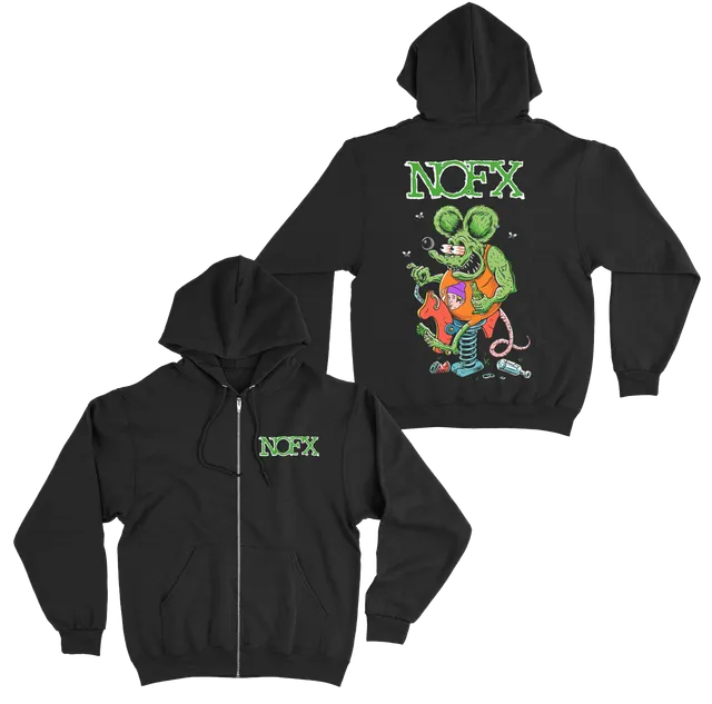 NOFX Black Rat Fink Zip Up hettejakke svart