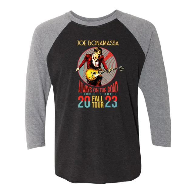 Joe Bonamassa U.S. Fall Tour 2023 3/4 t-skjorte grå/svart unisex