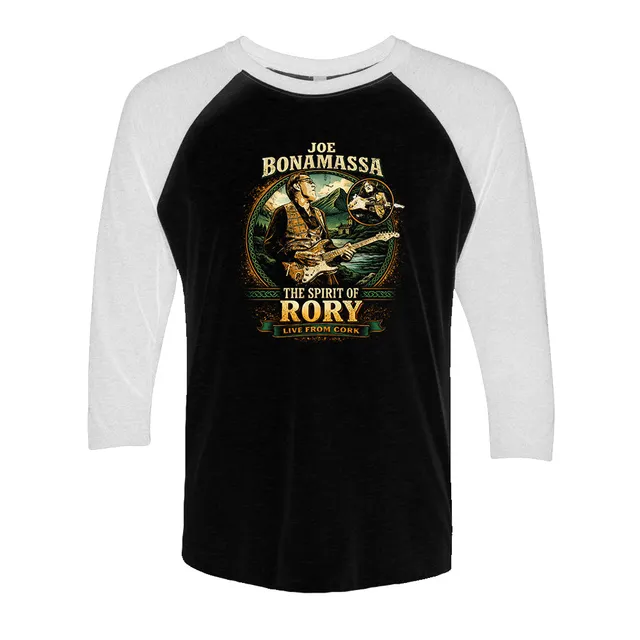 Joe Bonamassa Spirit Of Rory t-skjorte 3/4 hvit/svart