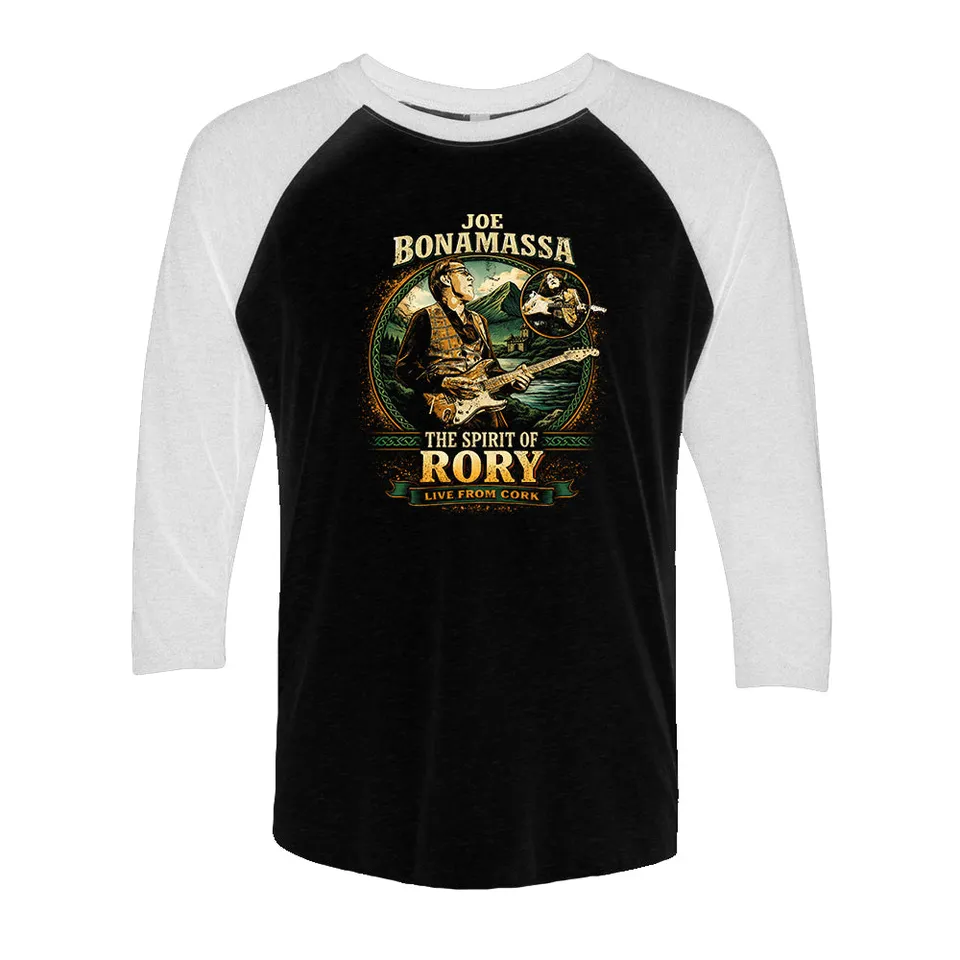 Joe Bonamassa Spirit Of Rory t-skjorte 3/4 hvit/svart