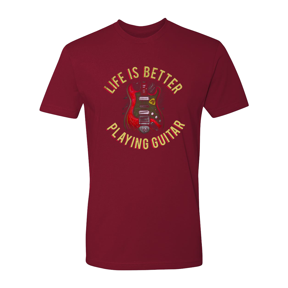 Joe Bonamassa Life is Better Playing Guitar t-skjorte svart bomull
