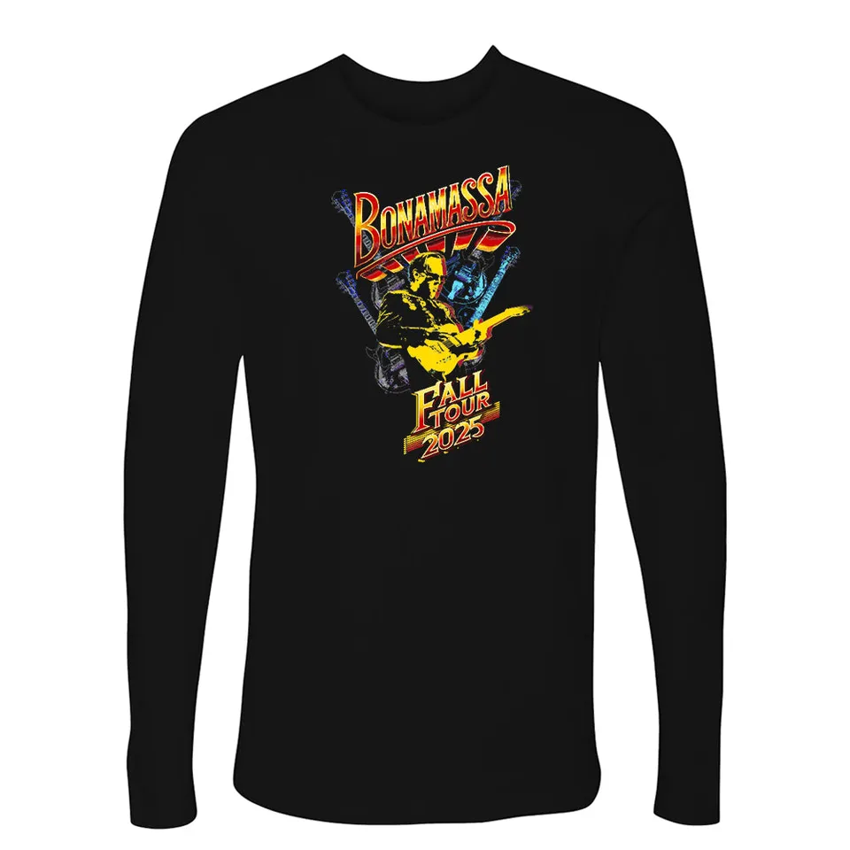 Joe Bonamassa Fall Tour 2025 langermet t-skjorte svart bomull