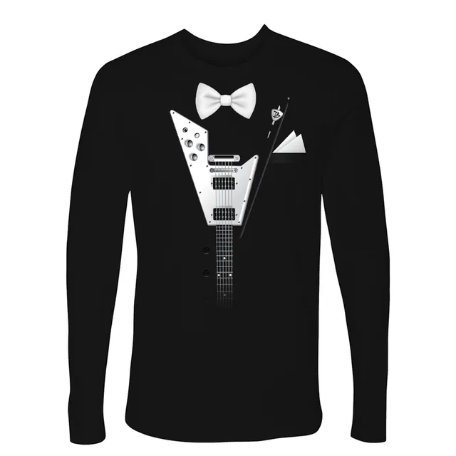 Joe Bonamassa Flying V Tuxedo langermet t-skjorte svart