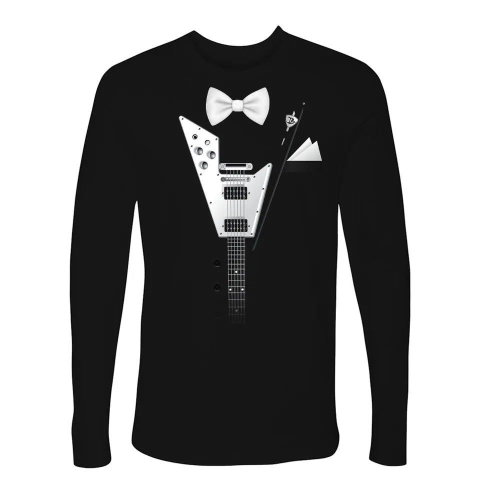 Joe Bonamassa Flying V Tuxedo langermet t-skjorte svart