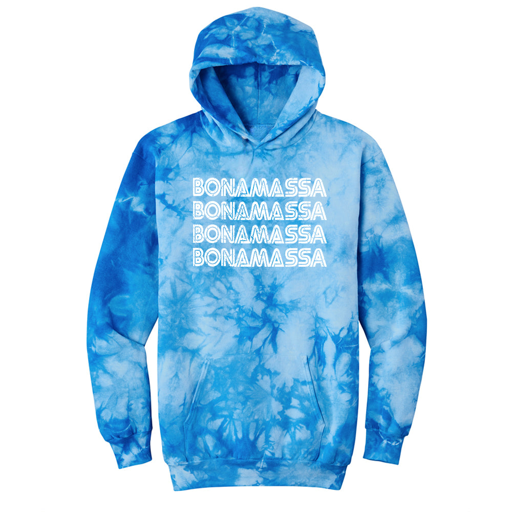 Joe Bonamassa Quadamassa Crystal Tie Dye hoodie Black/Teal tiedye