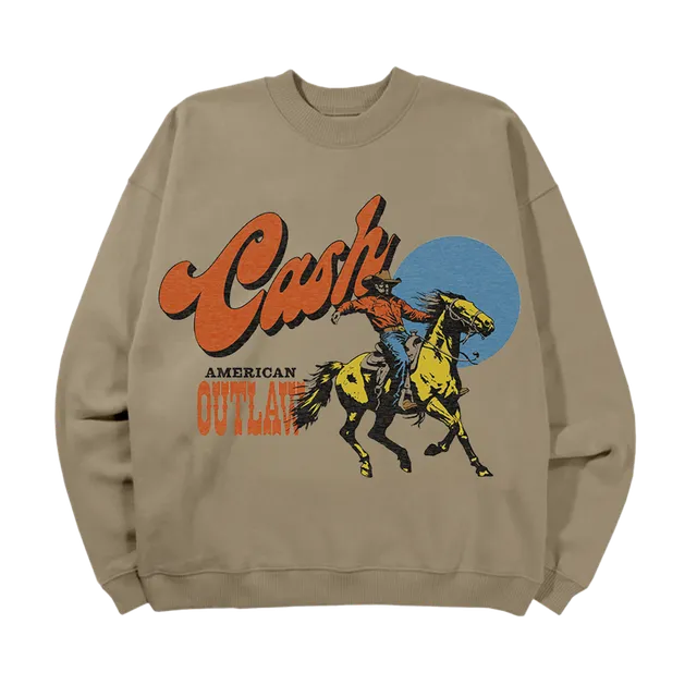 Johnny Cash American Outlaw sweatshirt sand cowboy