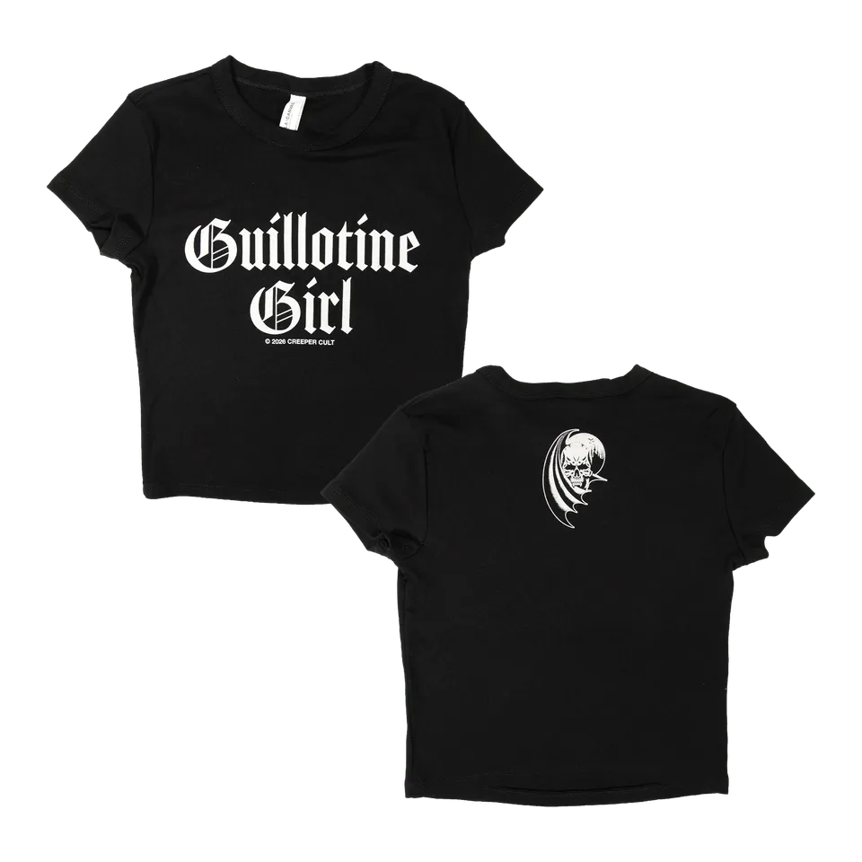 Creeper Guillotine Girl baby tee svart bomull