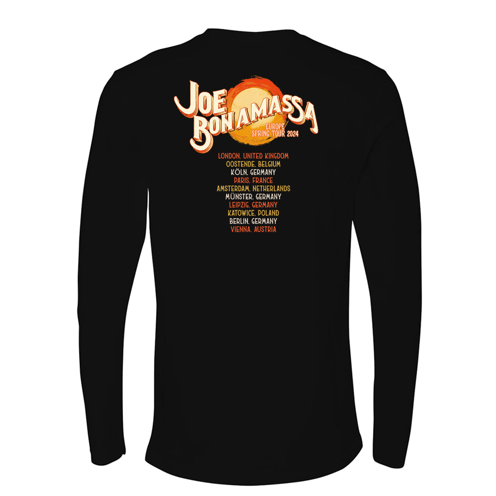 Joe Bonamassa 2024 Europe Spring Tour Serenade langermet t-skjorte svart