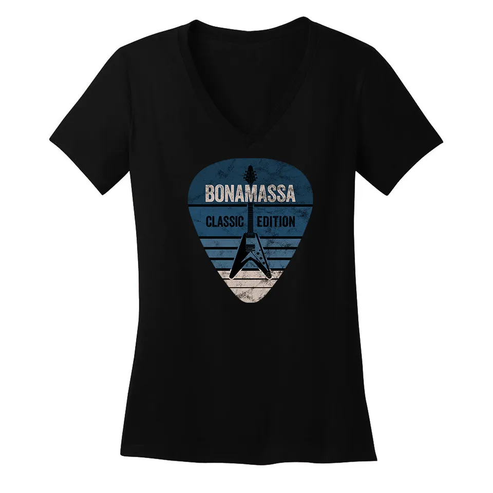 Joe Bonamassa Classic Blues Pick t-skjorte V-hals dame