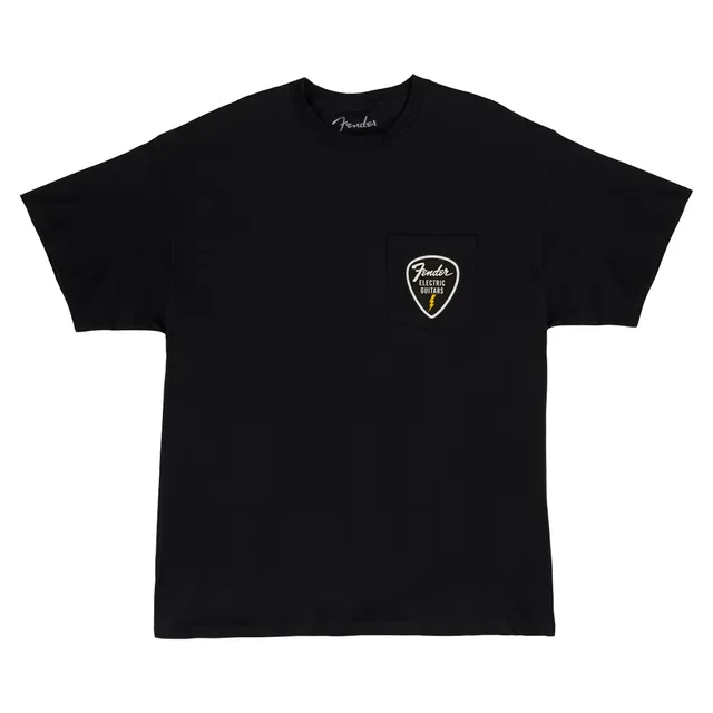 Fender Pick Patch Pocket t-skjorte svart bomull