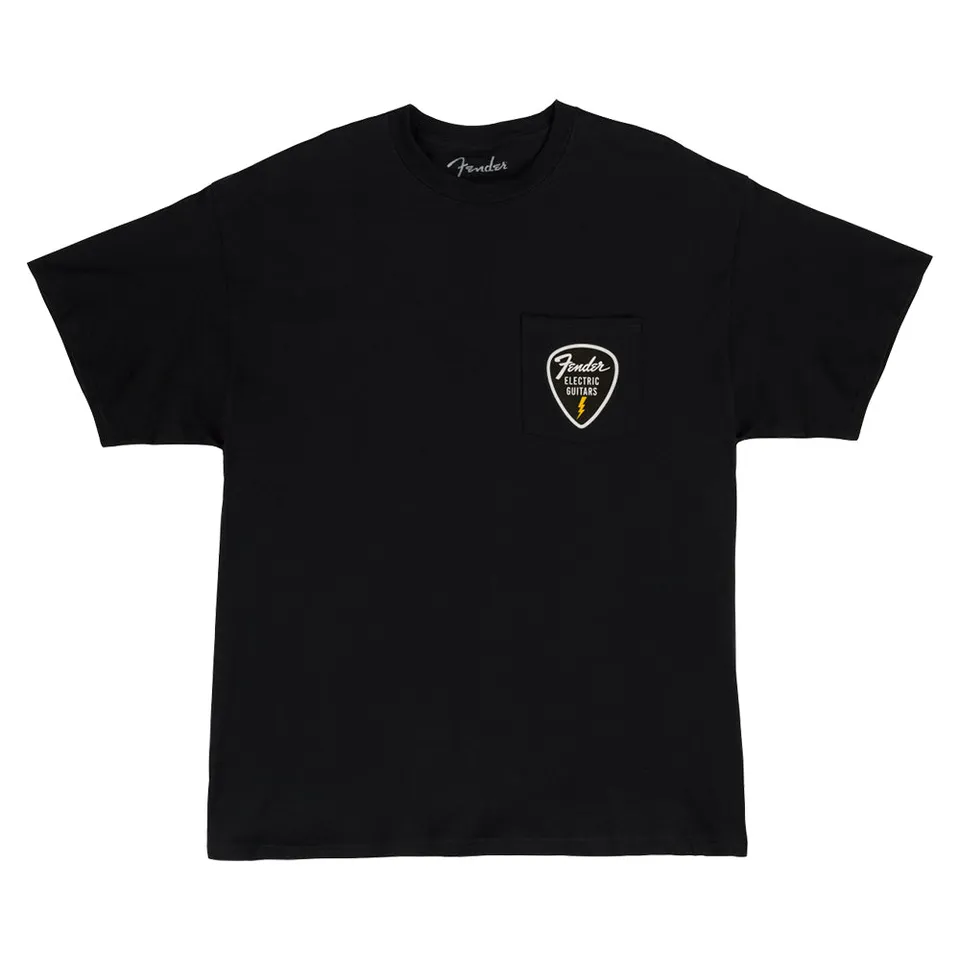Fender Pick Patch Pocket t-skjorte svart bomull