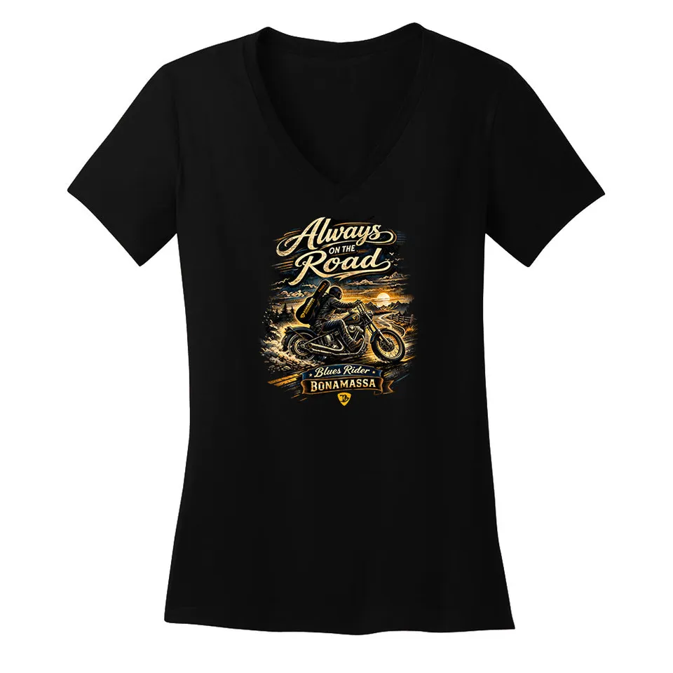 Joe Bonamassa Blues Rider V-hals T-skjorte dame bomull