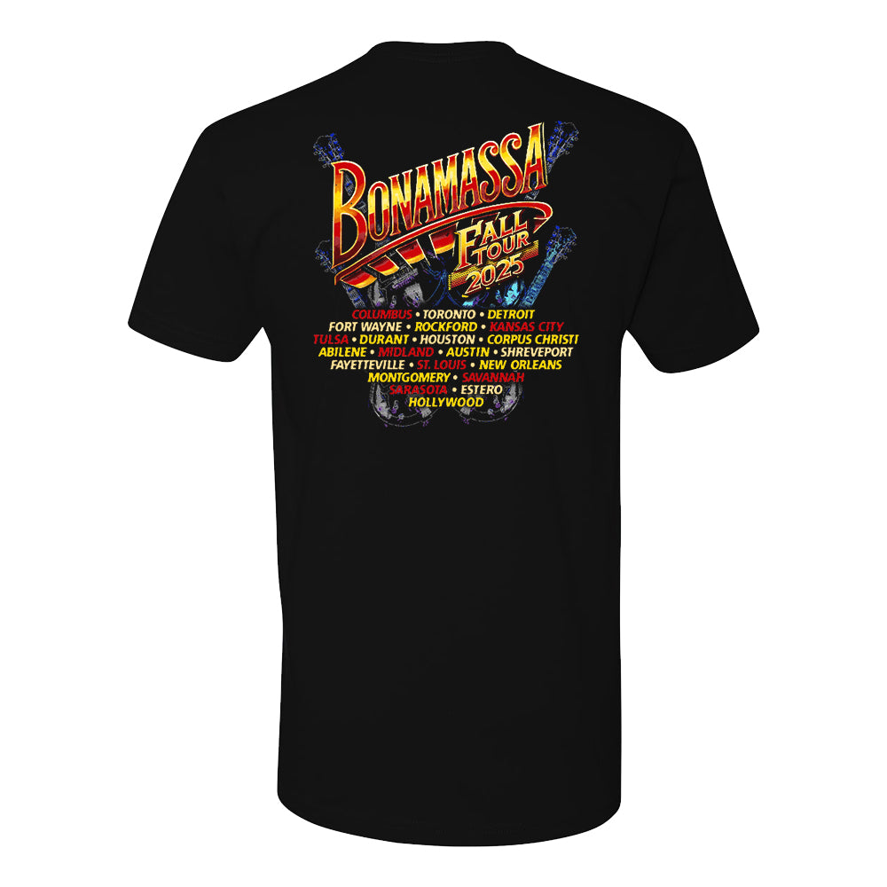 Joe Bonamassa 2025 Fall Tour t-skjorte svart unisex