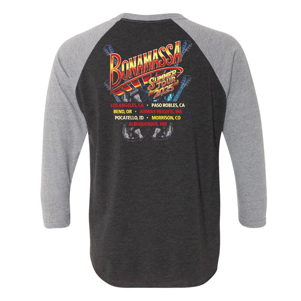Joe Bonamassa Summer Tour 2025 t-skjorte 3/4 ermer