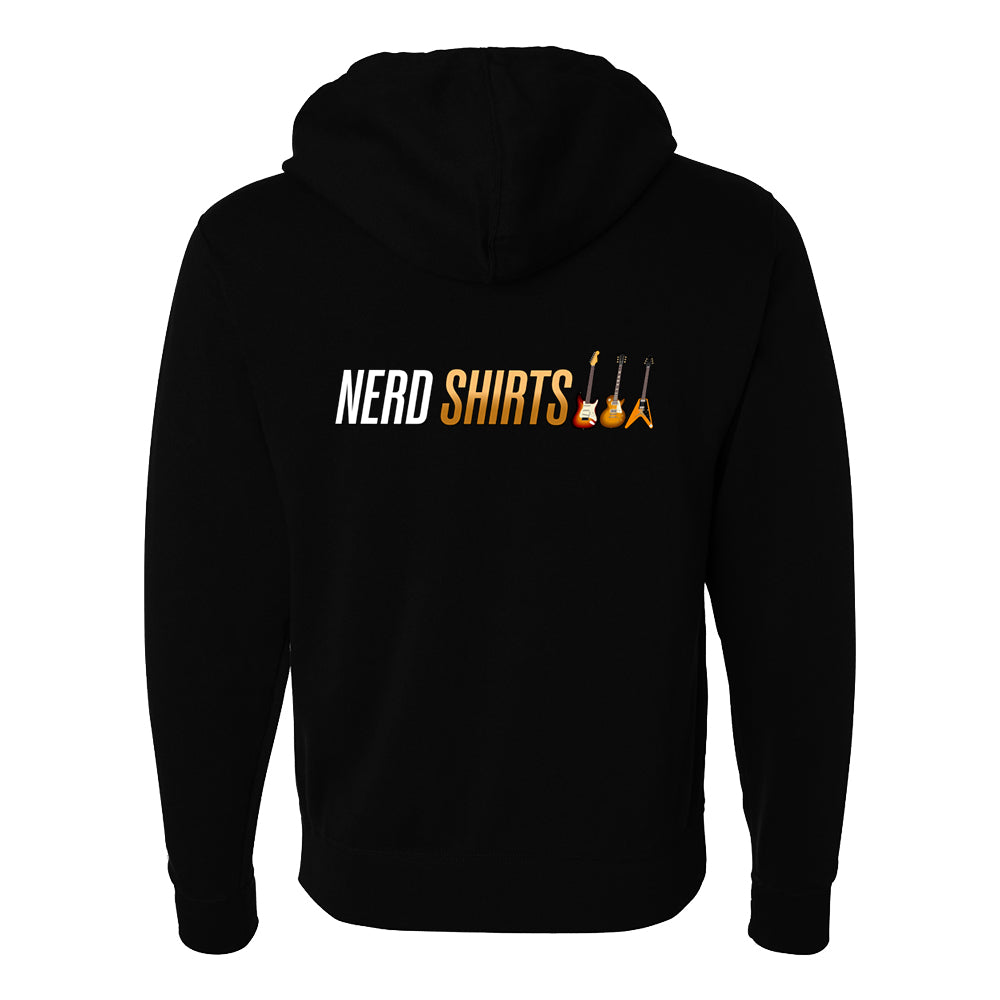 Joe Bonamassa Nerd Shirts hettegenser zip svart fleece