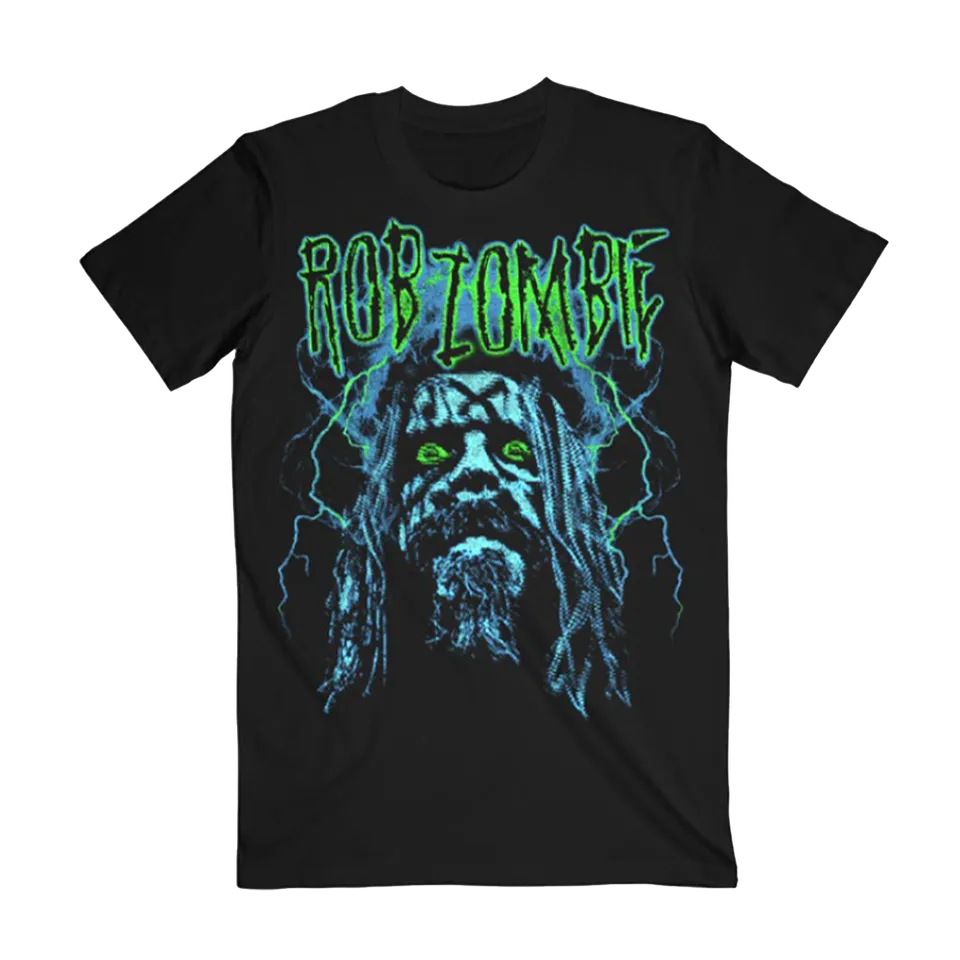 Rob Zombie Tune In t-skjorte brysttrykk bomull