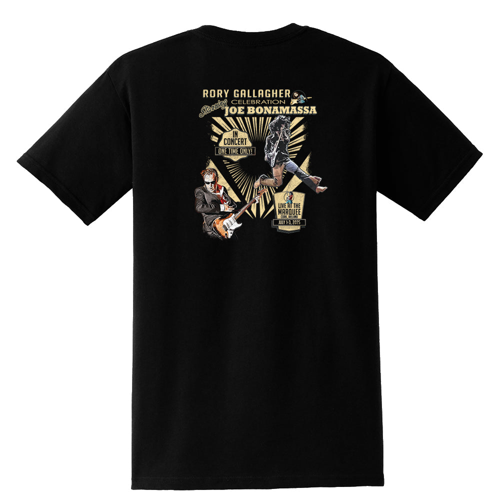 Joe Bonamassa Rory Gallagher Celebration t-skjorte brystlomme bomull