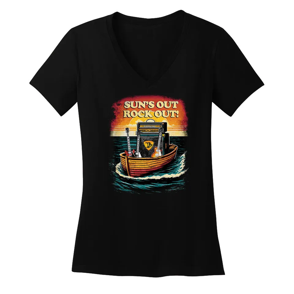 Joe Bonamassa Sun's Out Rock Out t-skjorte V-hals dame