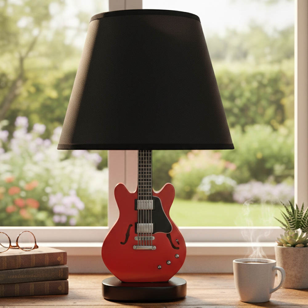 Joe Bonamassa gitar bordlampe rød dimbar resin