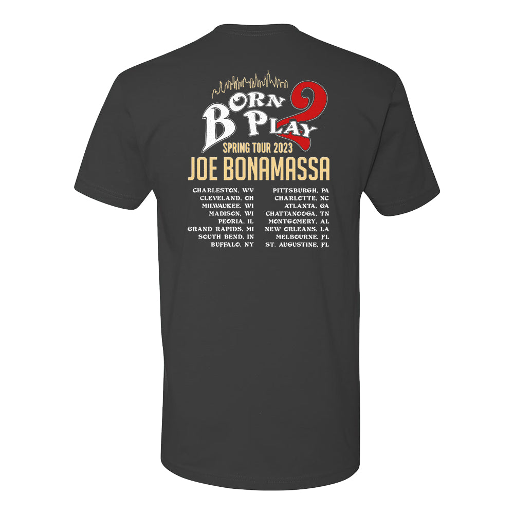 Joe Bonamassa 2023 U.S. Spring Tour t-skjorte svart unisex bomull