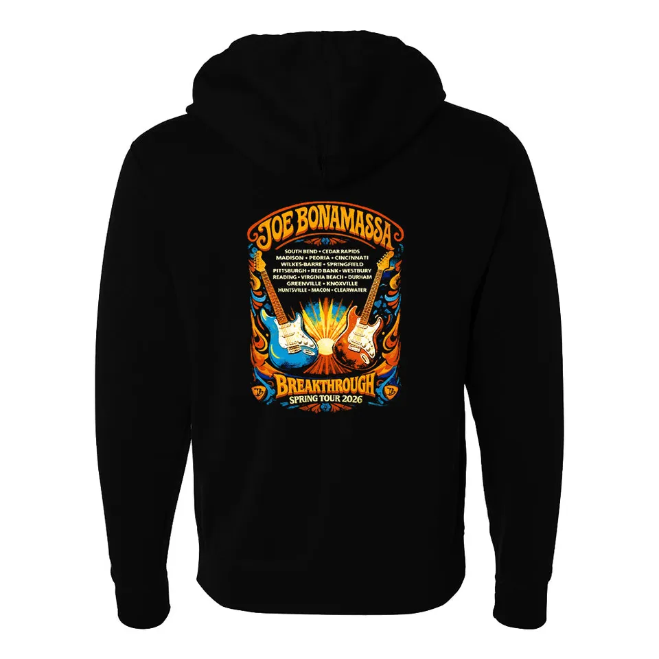 Joe Bonamassa 2026 U.S. Spring Tour zip-hoodie svart unisex bomull