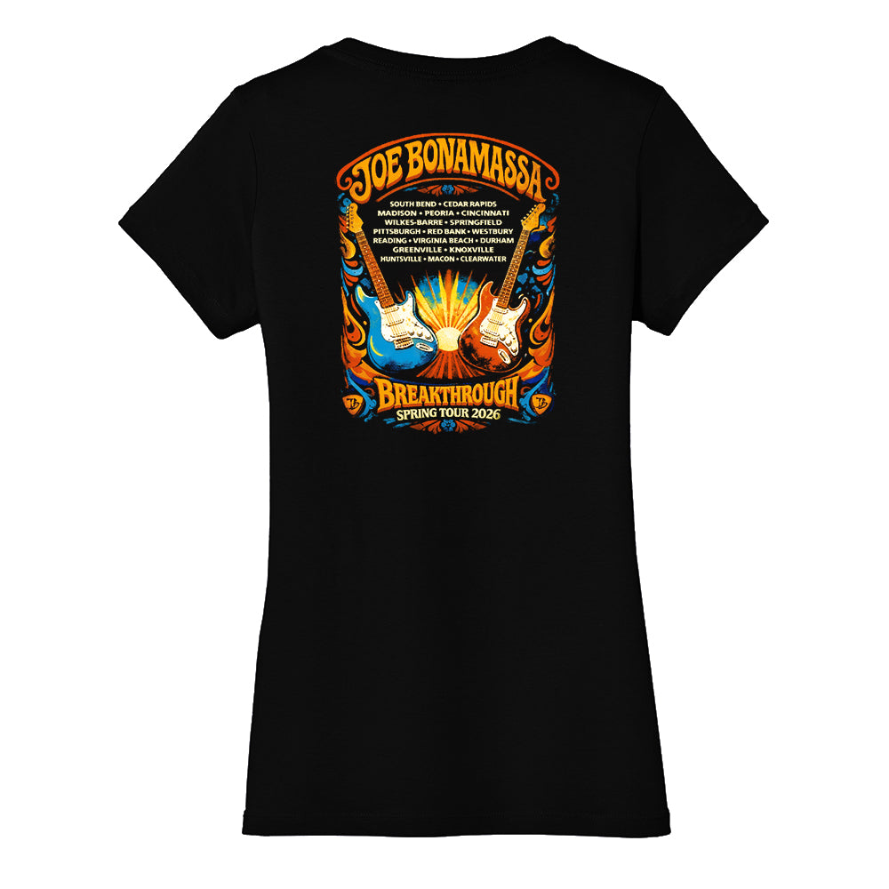 Joe Bonamassa 2026 U.S. Spring Tour T-skjorte dame V-hals