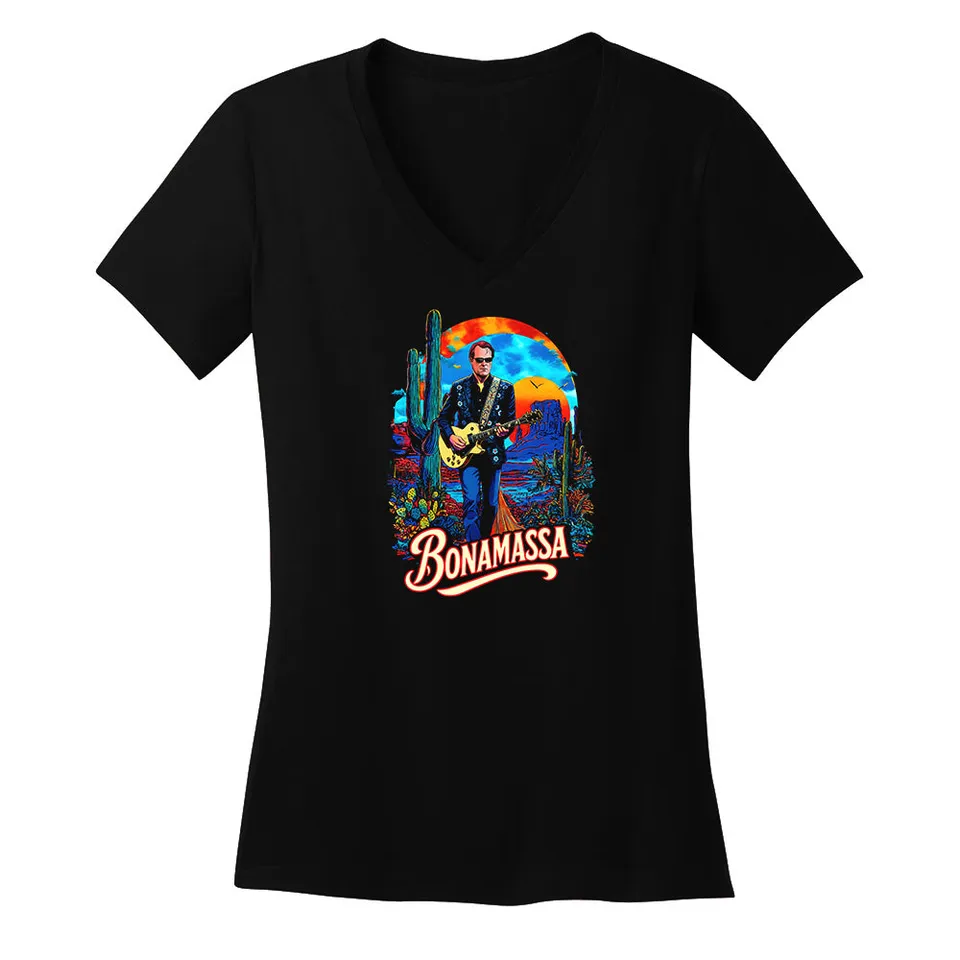 Joe Bonamassa Blues Journey v-hals t-skjorte dame