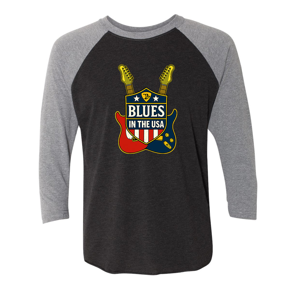 Joe Bonamassa Blues In The USA 3/4 t-skjorte hvit/svart