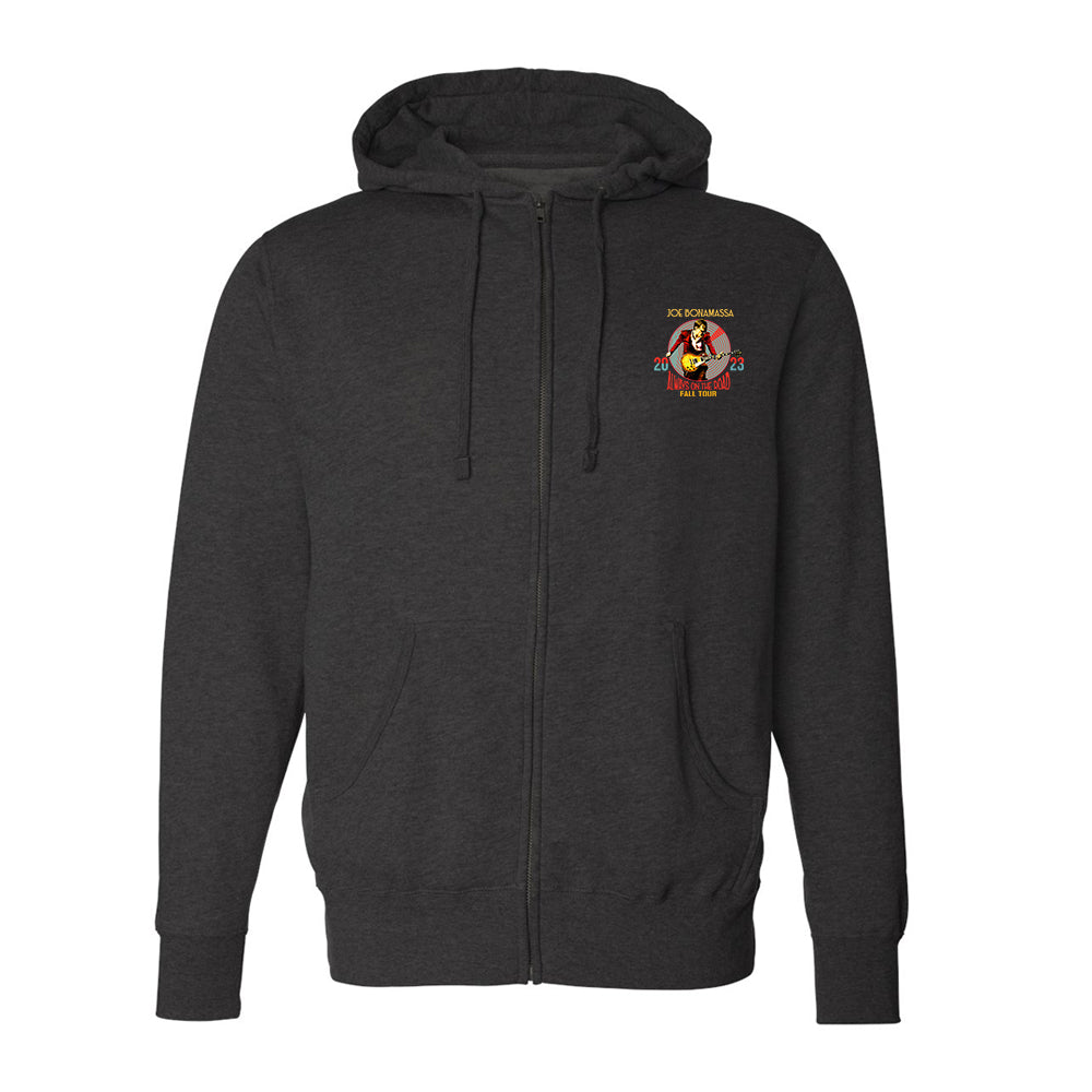 Joe Bonamassa 2023 U.S. Fall Tour zip-hoodie svart unisex bomull