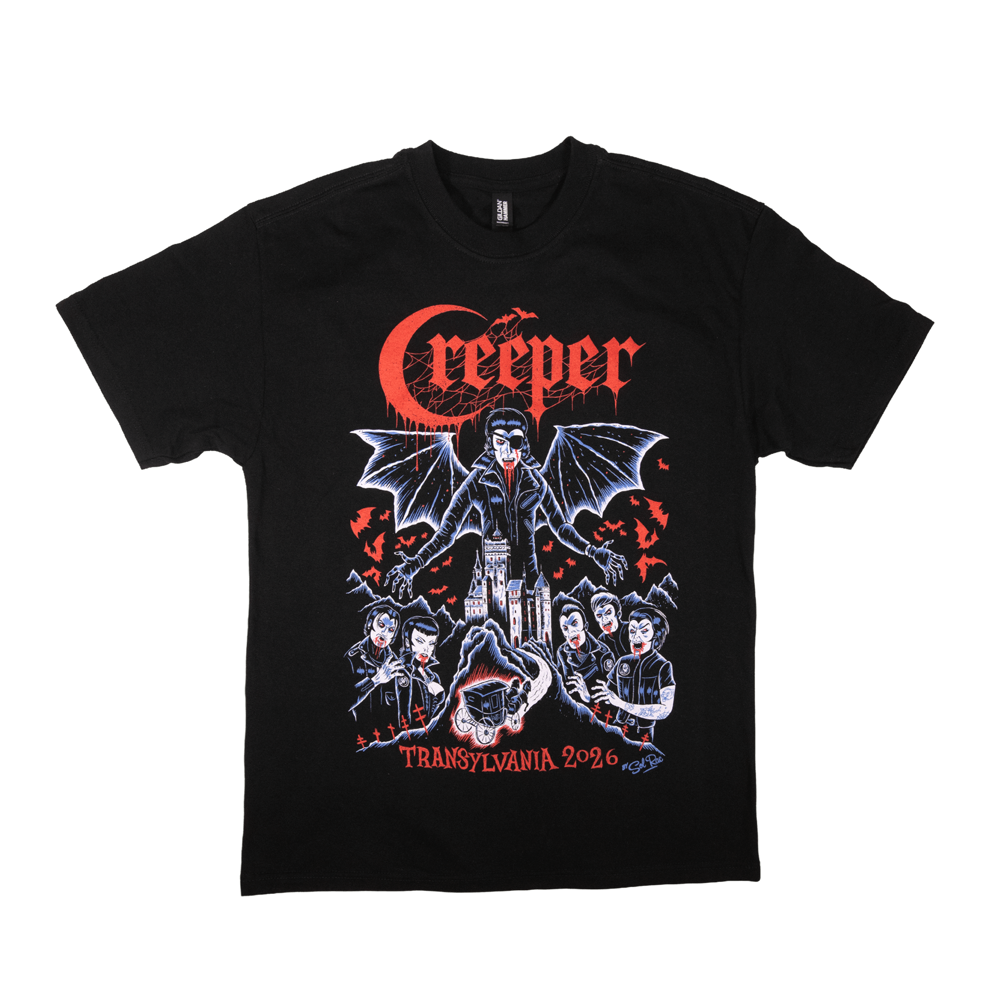 Creeper Transylvania t-skjorte svart tung bomull