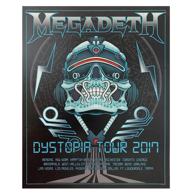 Megadeth Dystopia Tour 2017 plakat 16x20