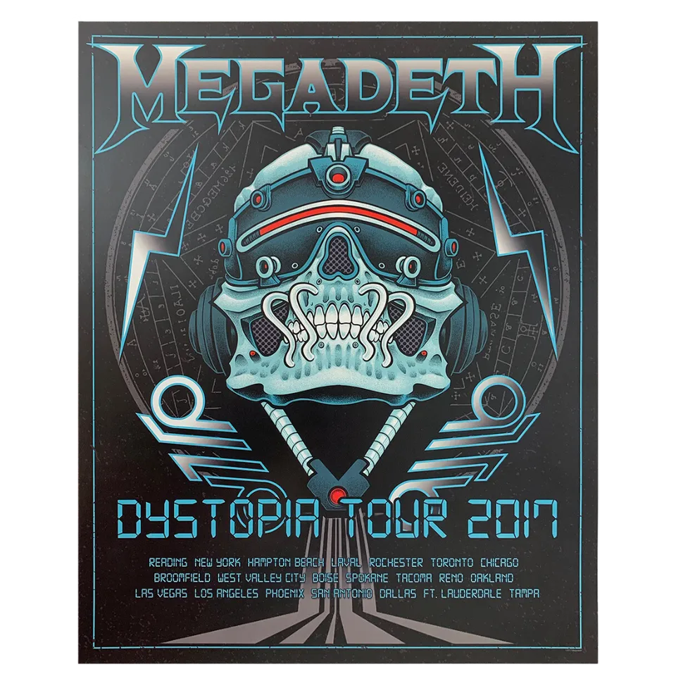 Megadeth Dystopia Tour 2017 plakat 16x20