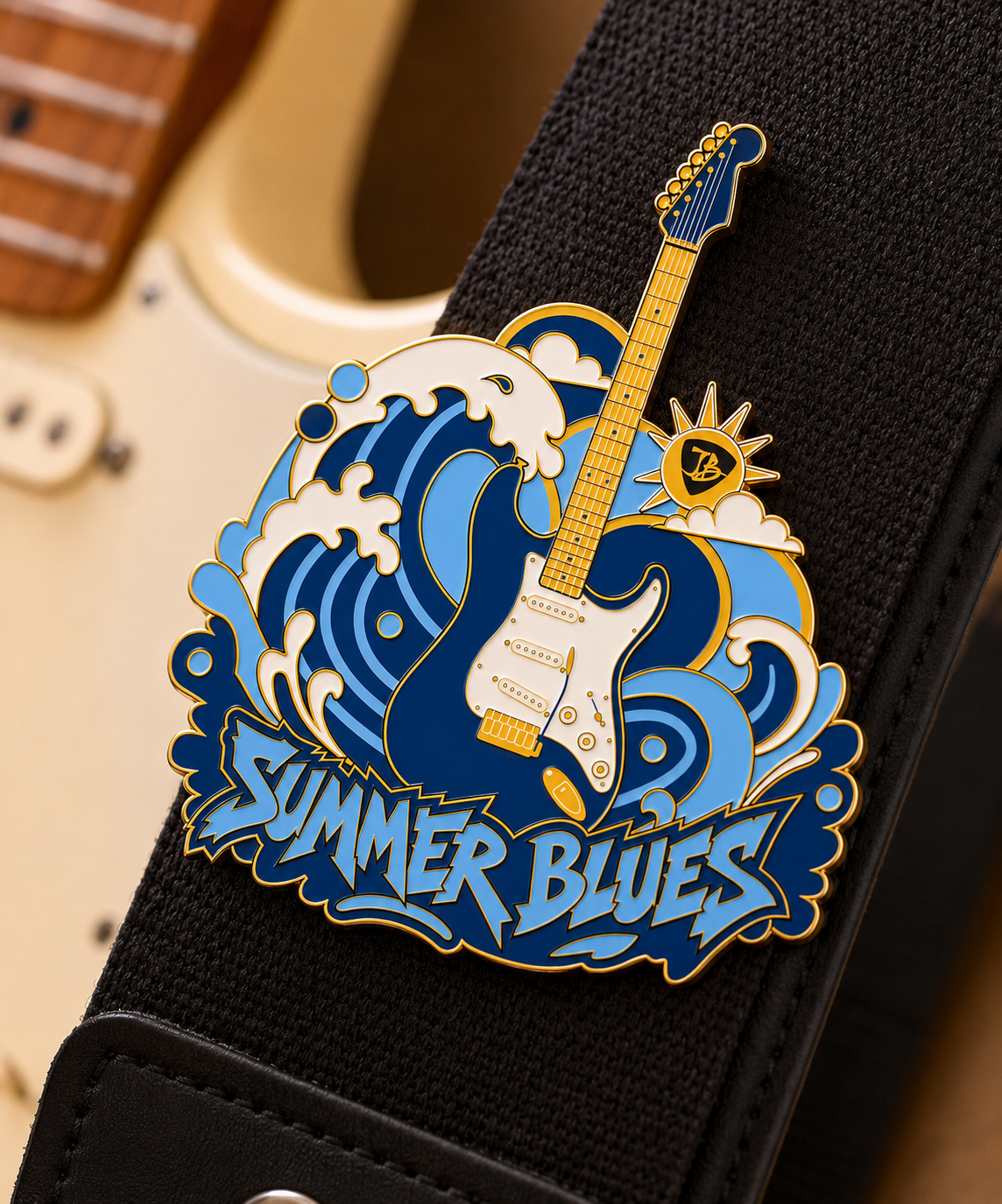 Joe Bonamassa Summer Blues pin gull emalje samleobjekt