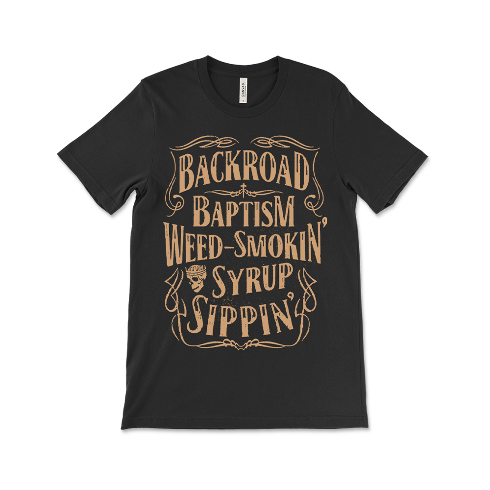 Jelly Roll Backroad Baptism t-skjorte svart bomull