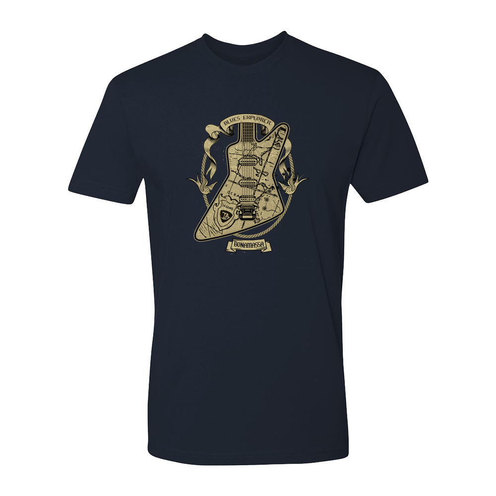Joe Bonamassa Blues Explorer t-skjorte unisex svart bomull