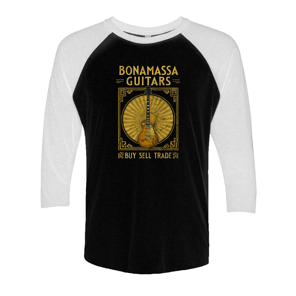 Joe Bonamassa Standard Gold 3/4 t-skjorte hvit/svart – triblend