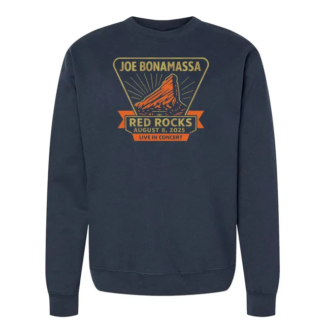 Joe Bonamassa 2025 Red Rocks crewneck genser unisex navy